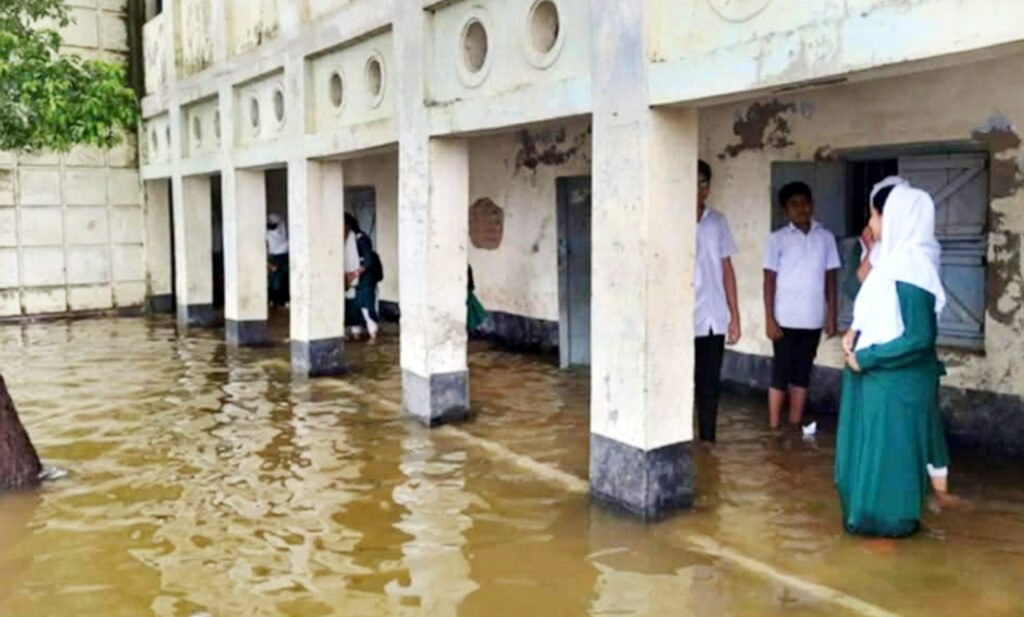 কুষ্টিয়ার দৌলতপুরে জলাবদ্ধতা ও দুর্গন্ধে চরম, দুর্ভোগে শিক্ষক-শিক্ষার্থী : দু’দিনের ছুটি ঘোষণা 2 6 14